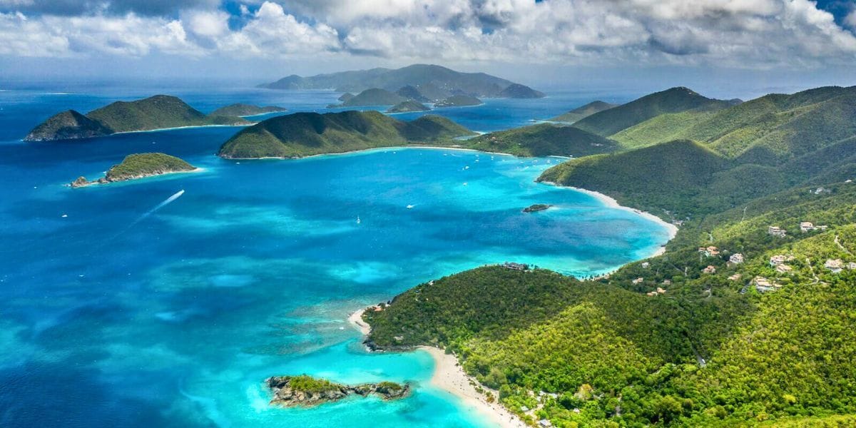 an aerial view of the virgin islands