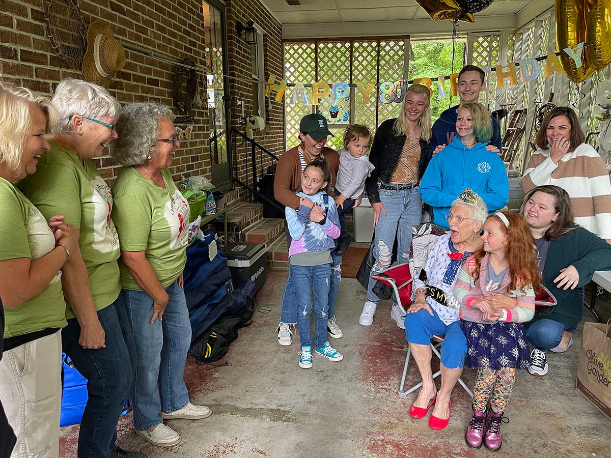 Grandma with her babies and nieces on her 80th birthday