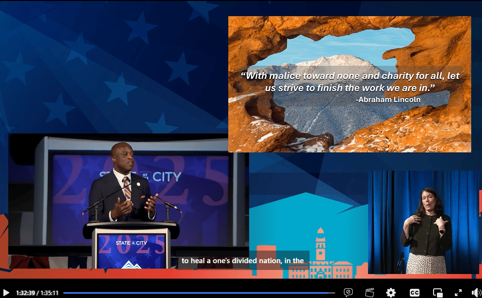 Mayor Yemi and the Colorado Springs Chamber & EDC for the 2025 State of the City address