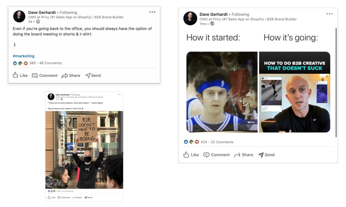 Dave Gerhardt's LinkedIn Post