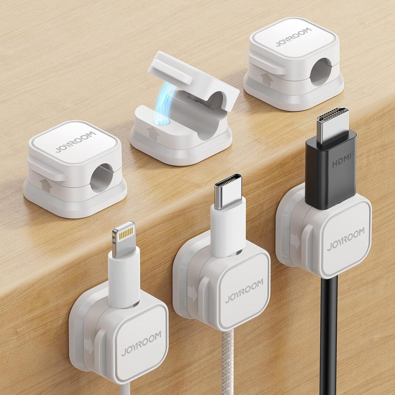 Magnetic Cable Organizers – Tidy, Sleek, and Satisfying Alt text: Set of sleek magnetic cable clips designed to keep gaming cables organized and clutter-free on desks.