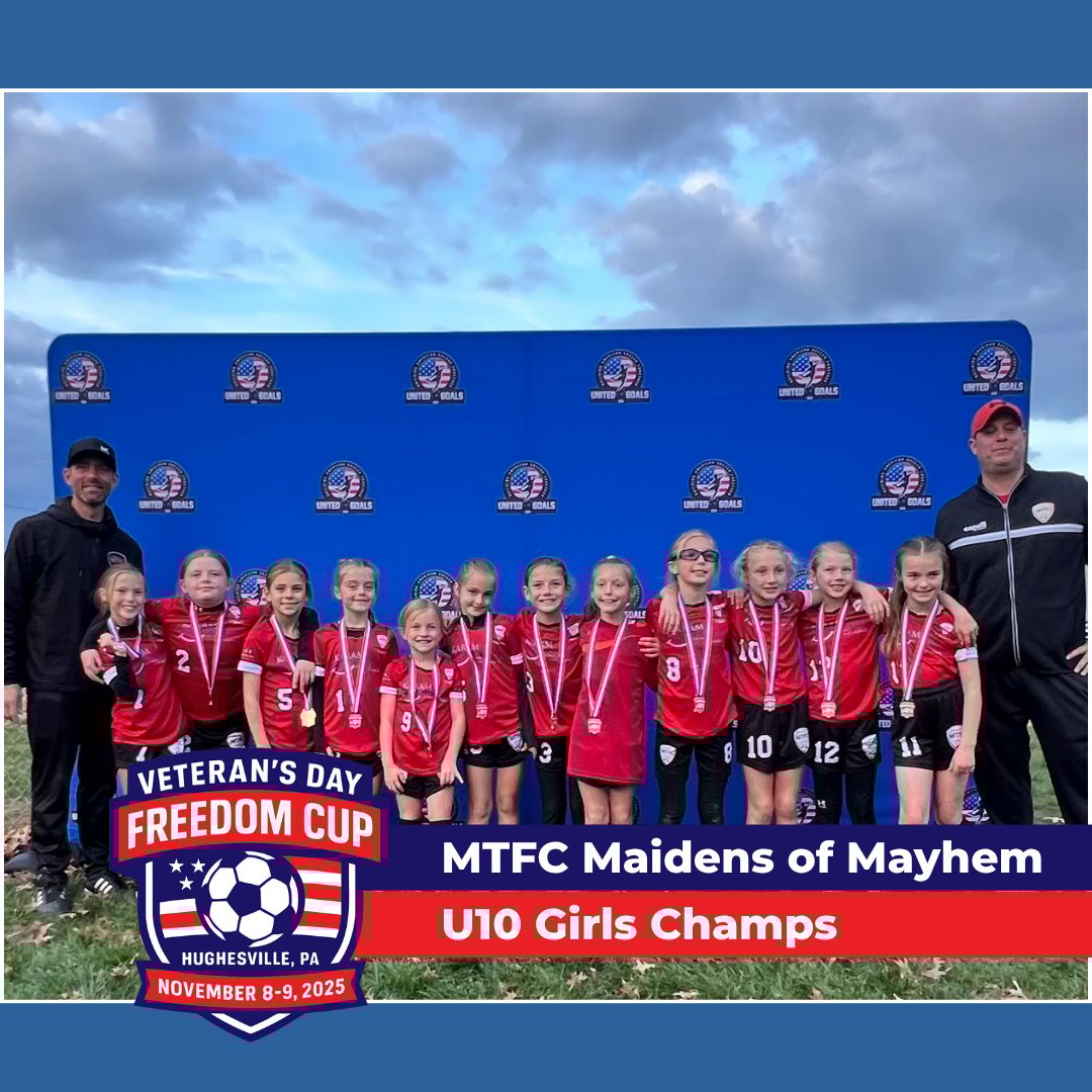 Mountain Top FC won the 2025 Veterans Day Freedom Cup in Hughesville, PA.