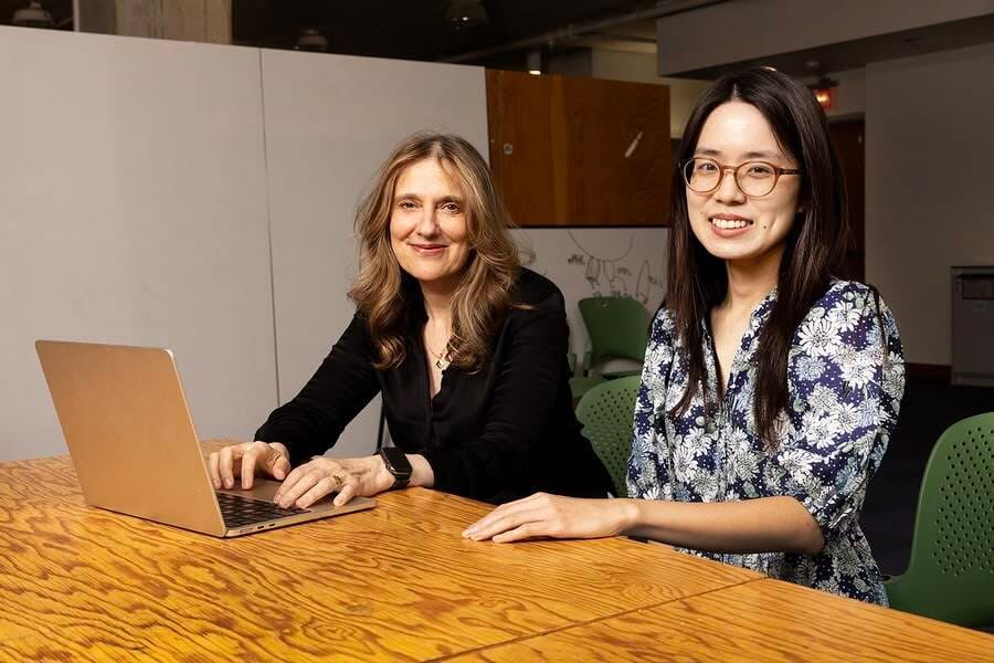Senior author Regina Barzilay (left) and first author Wenxian Shi.