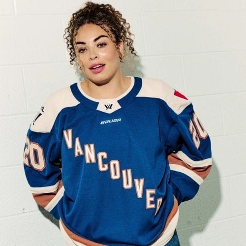 Sarah Nurse in a Vancouver jersey