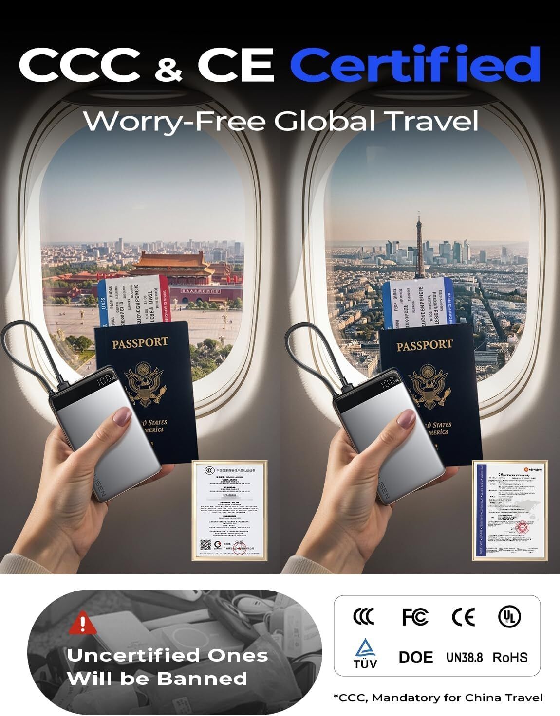 LISEN Ultra Slim 10000mAh 22.5W Power Bank (CCC Certified)