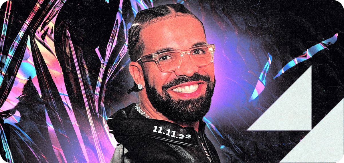 Drake wearing glasses