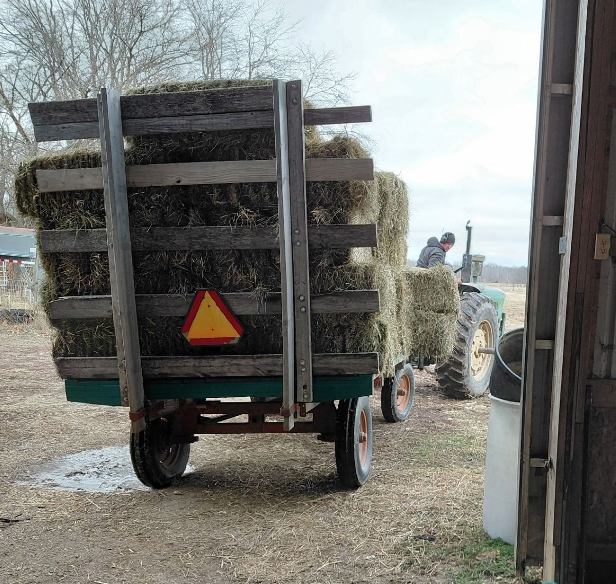 Hay wagon and tractor. Photo by JK.