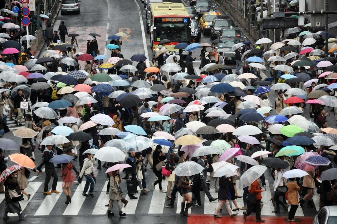 Classical urban shot: the busiest crossroad in the world in Tokyo, Japan