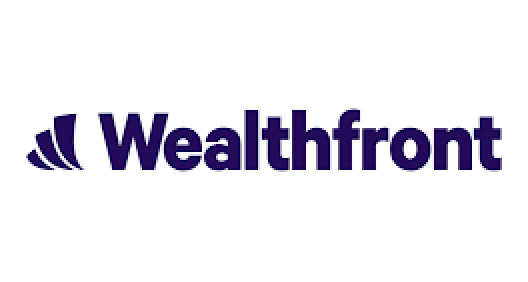 Wealthfront logo in navy blue font