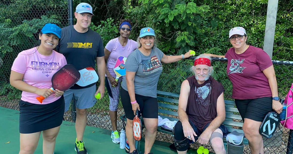 Photo by Veterans Play Pickleball — South Carolina veterans at a community play day event.