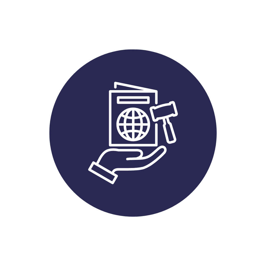 Hand with law booklet in dark purple