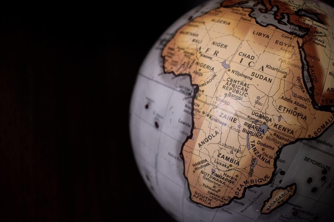 Africa on the globe