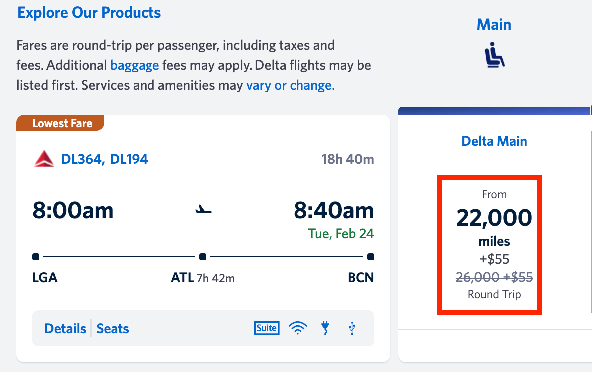 New York to Barcelona for 22,000 miles round trip in economy