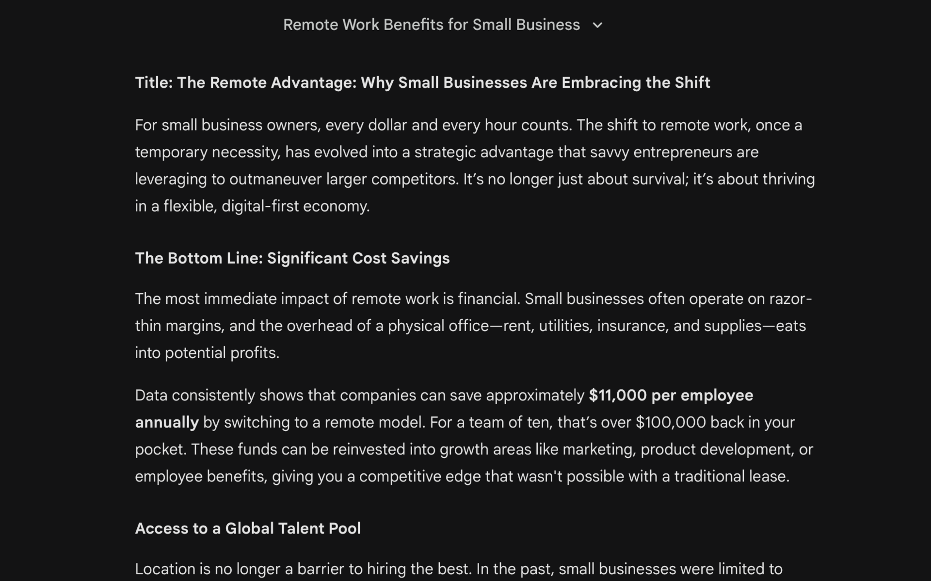 Review the Initial Output