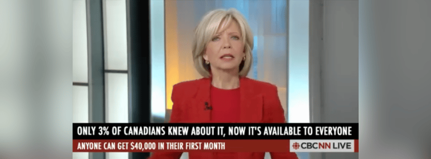 A screenshot of an ad claiming Justin Trudeau has been secretly earning money on an app developed by Elon Musk.