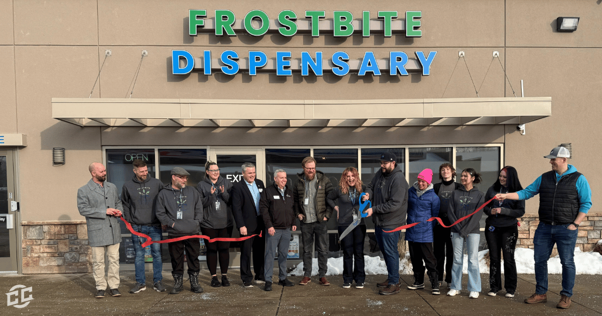 Frostbite Dispensary ribbon cutting with team and community partners