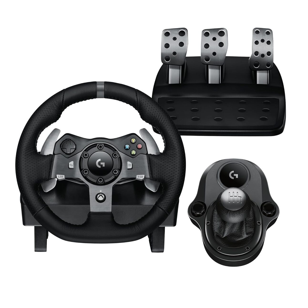 Racing Wheel Setup Alt Text: Gaming racing wheel with optional pedals and shifter, offering immersive control for driving-focused games like GTA 6.