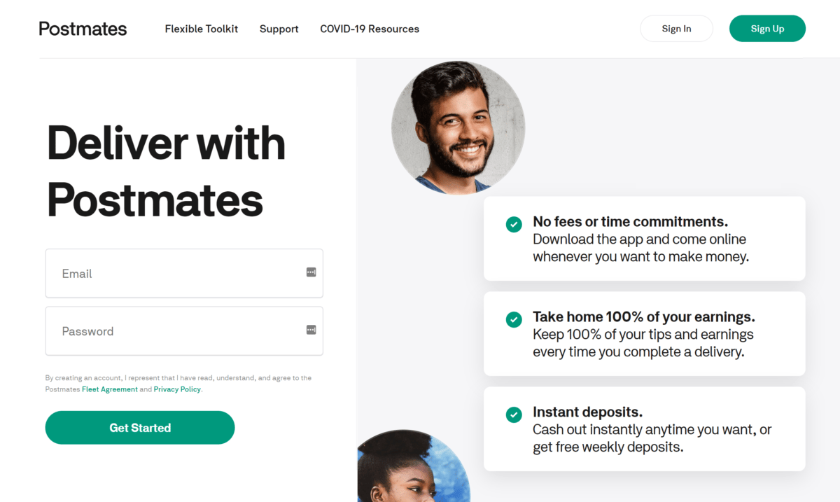 deliver with postmates