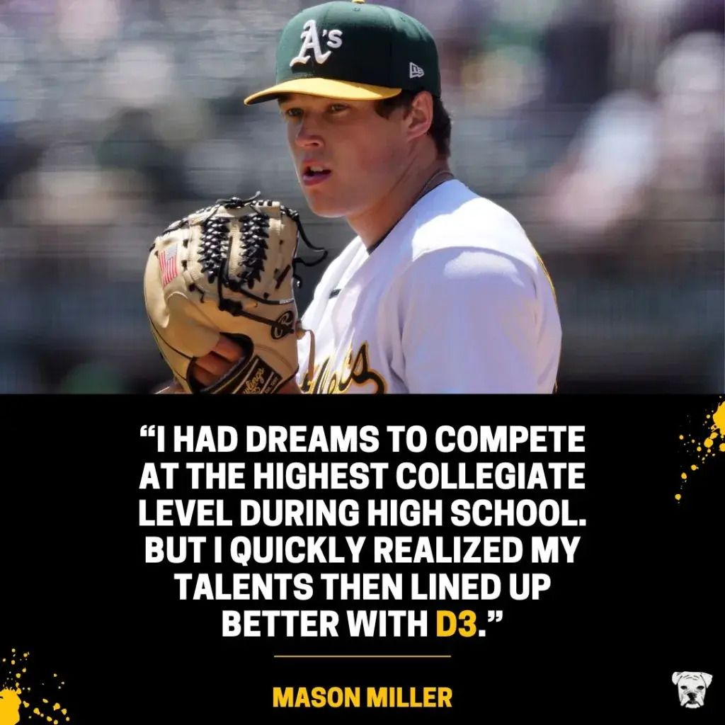 A quote from Mason Miller about going to Division III Waynesburg University after high school: “I had dreams to compete at the highest collegiate level during high school. But I quickly realized my talents then lined up better with D3.”