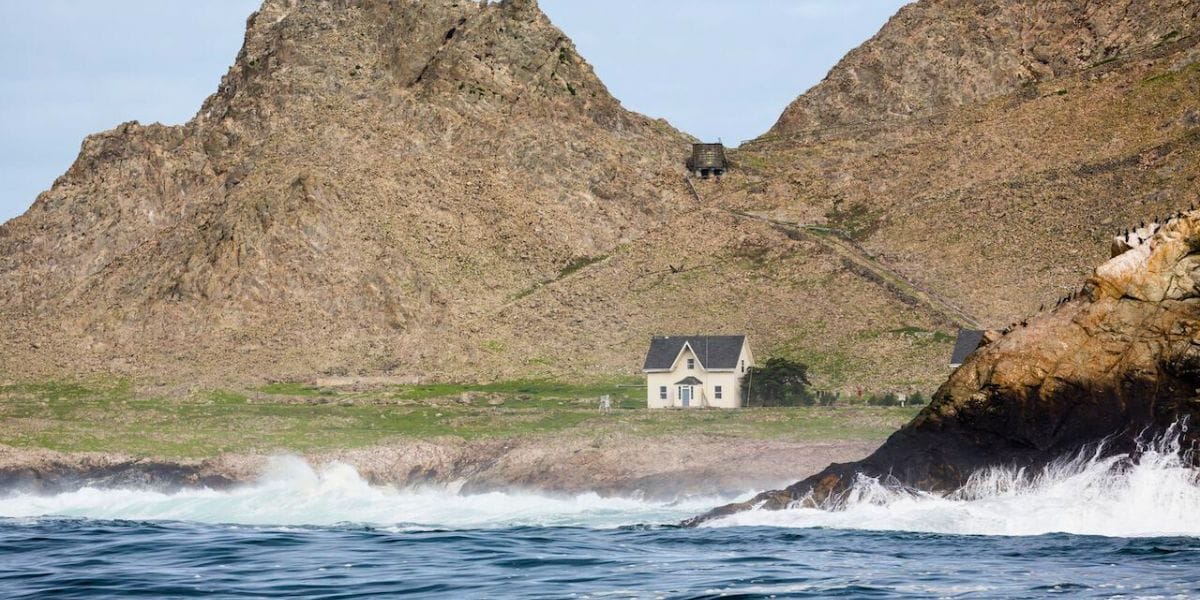 a tiny house on an island
