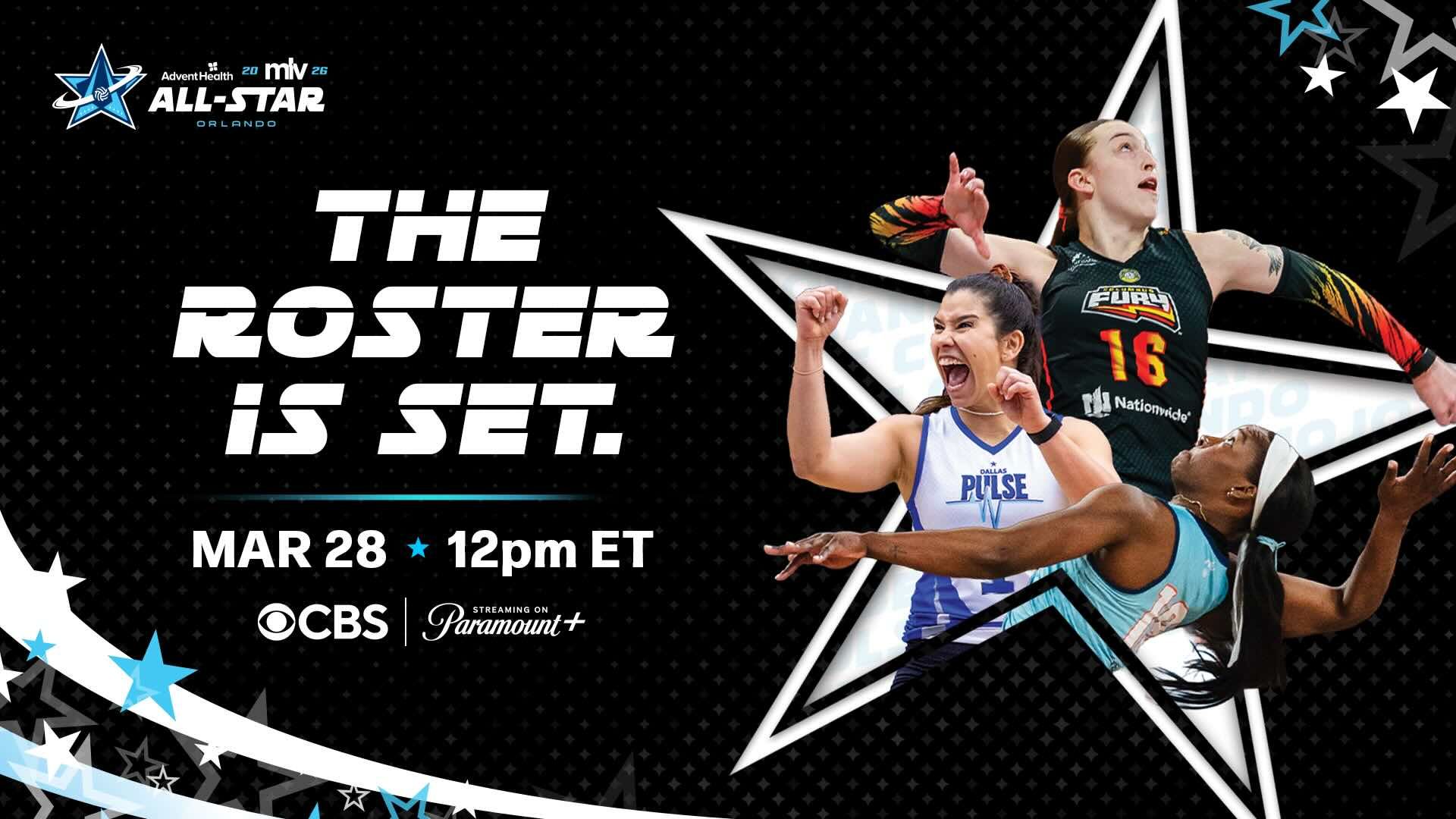 Graphic for Major League Volleyball's 2026 All-Star Match on CBS.
