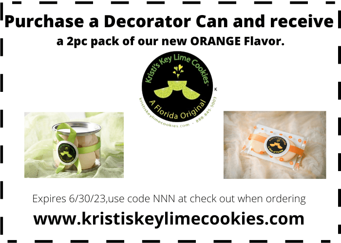A picture of the advertisement for kristi 's key lime cookies.