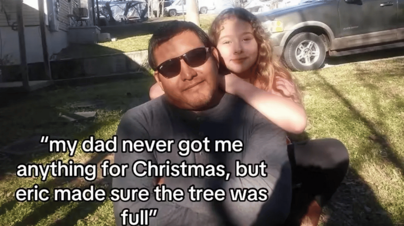 little girl with her stepdad