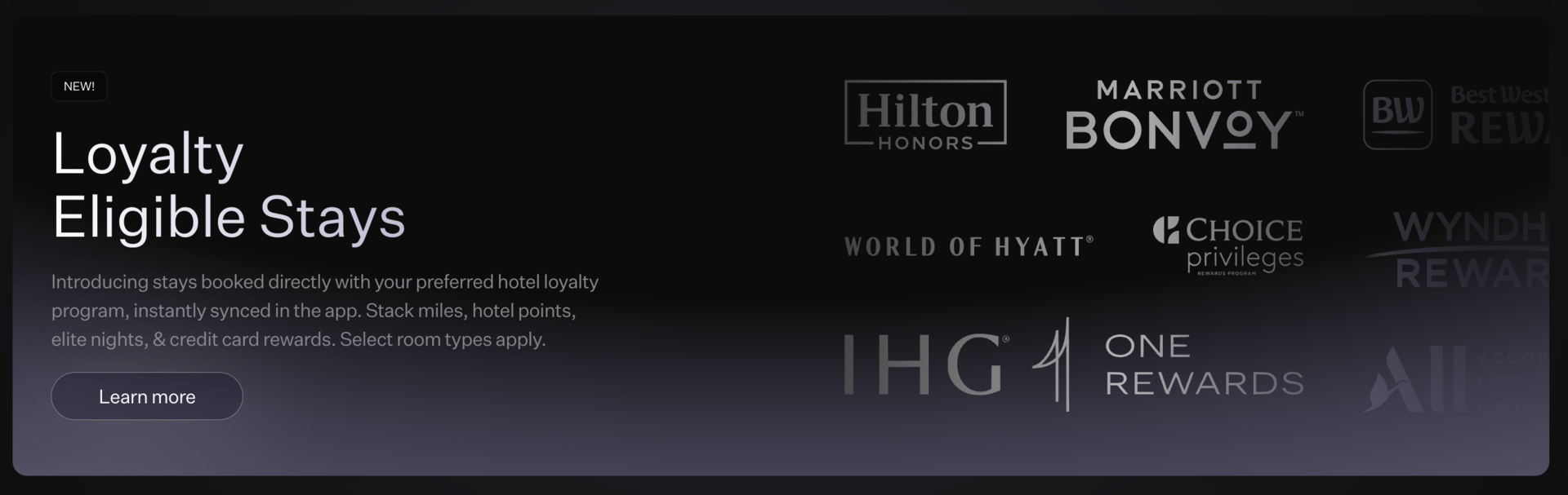 loyalty-eligible bookings through Rove