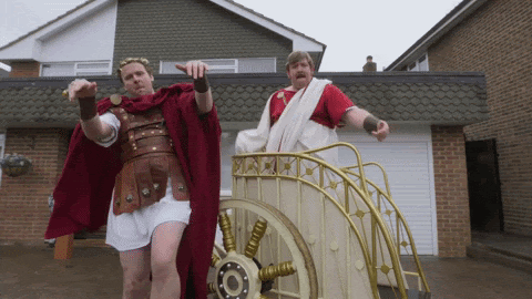 Julius Caesar Dancing GIF by Checkatrade.com - Find & Share on GIPHY | Dancing gif, Giphy, Dance