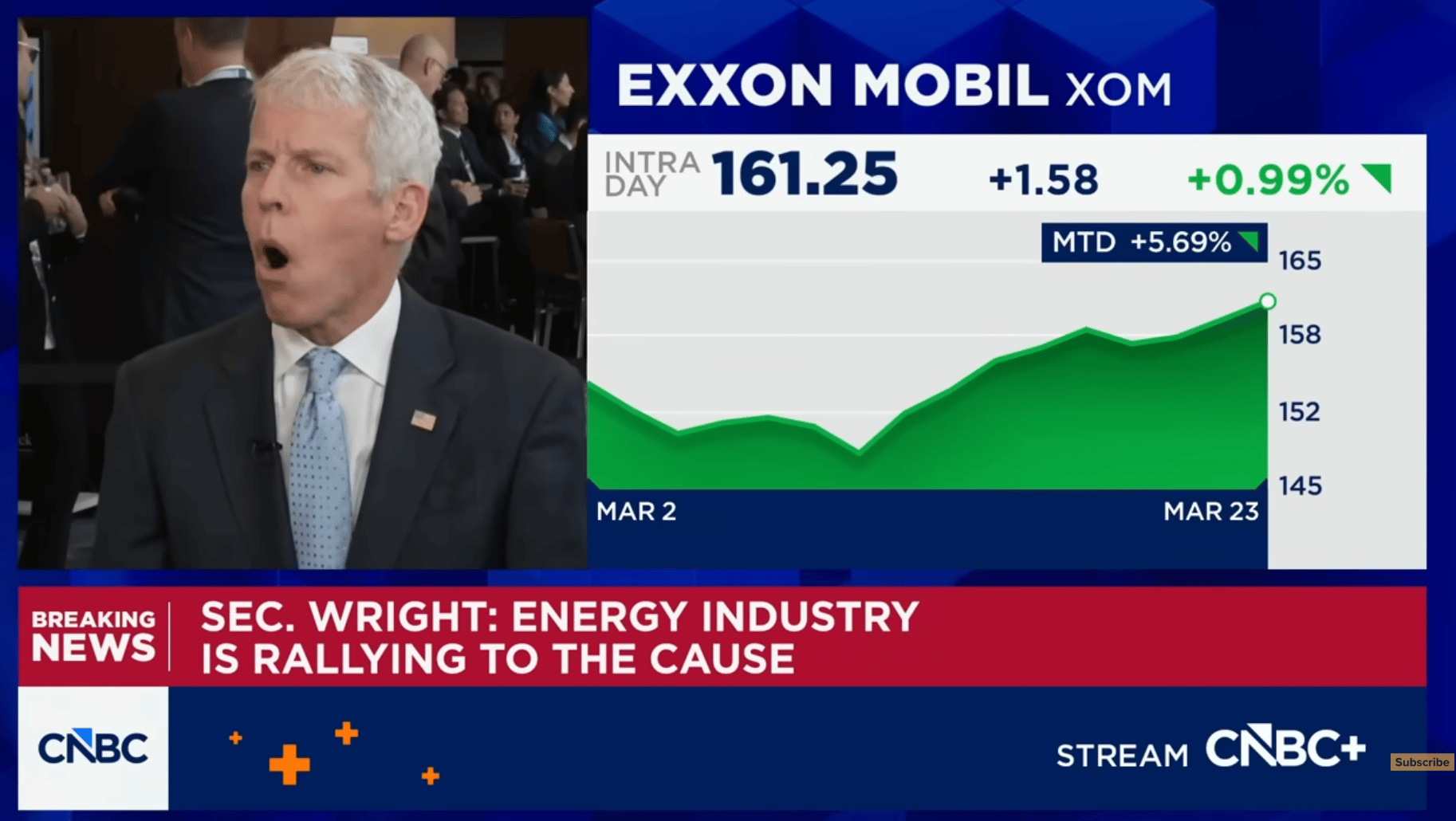 Chris Wright on CNBC, March 23, 2026: "Energy industry is rallying to the cause"