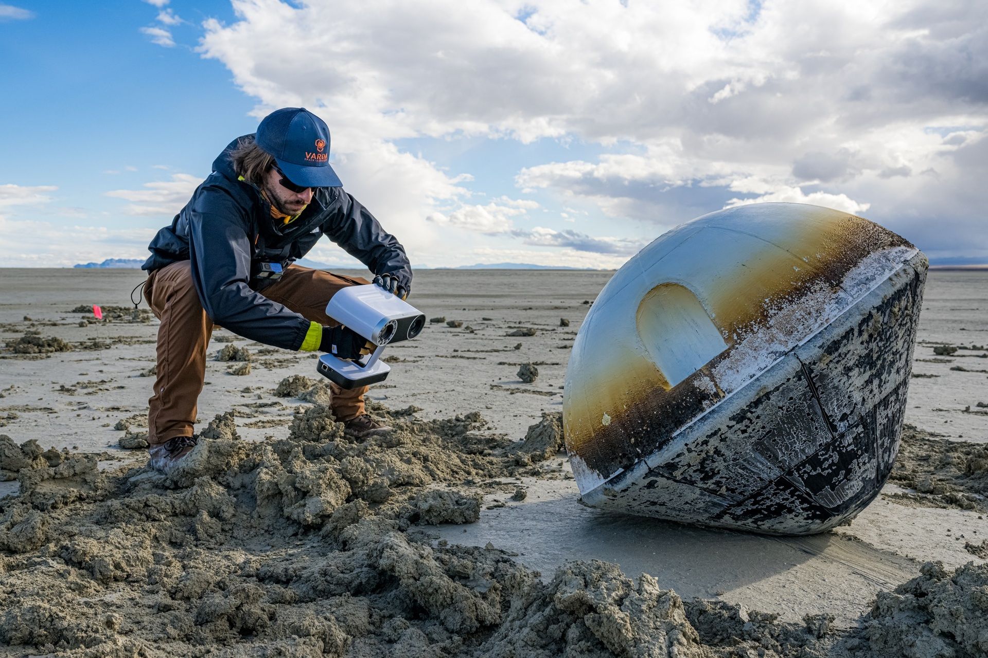 Varda’s W-1 capsule after reentry in February 2024. 