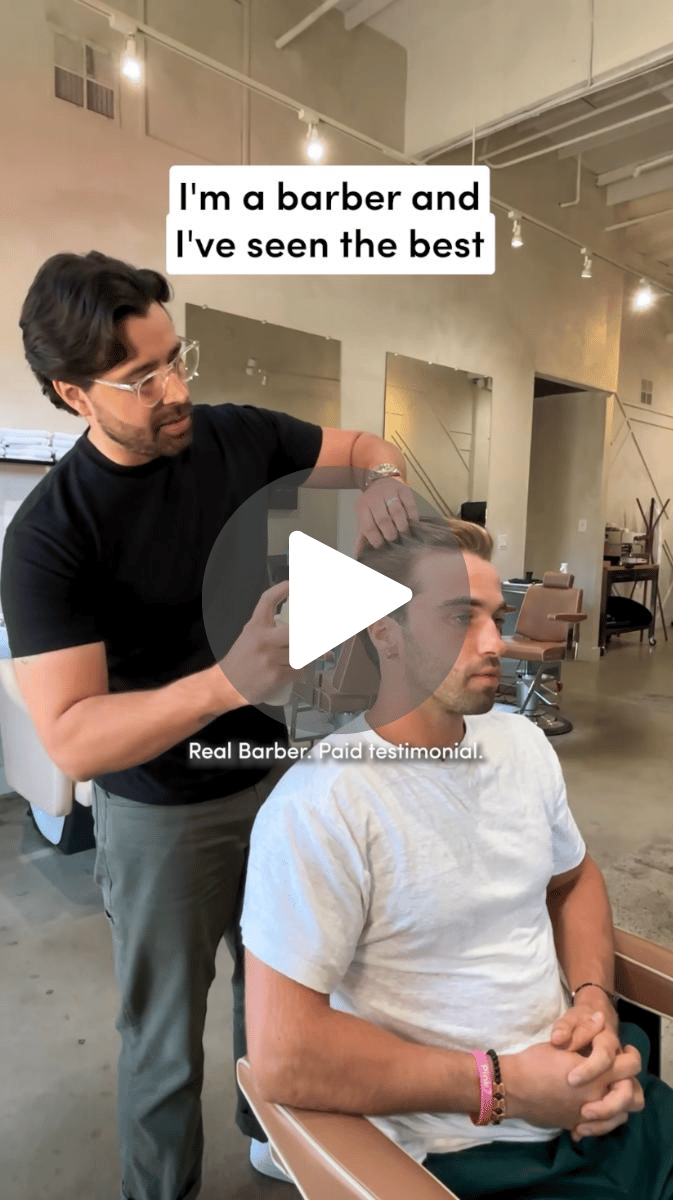 A Hims ad featuring a real barber.