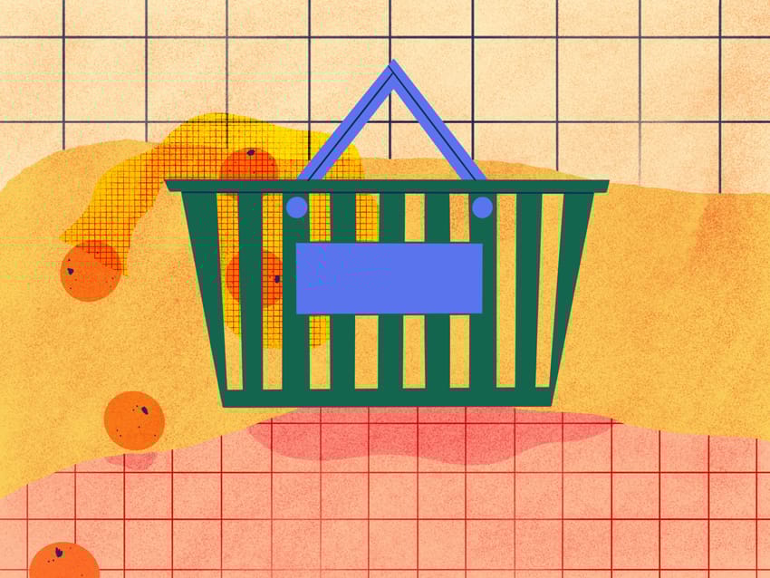 grocery basket illustration