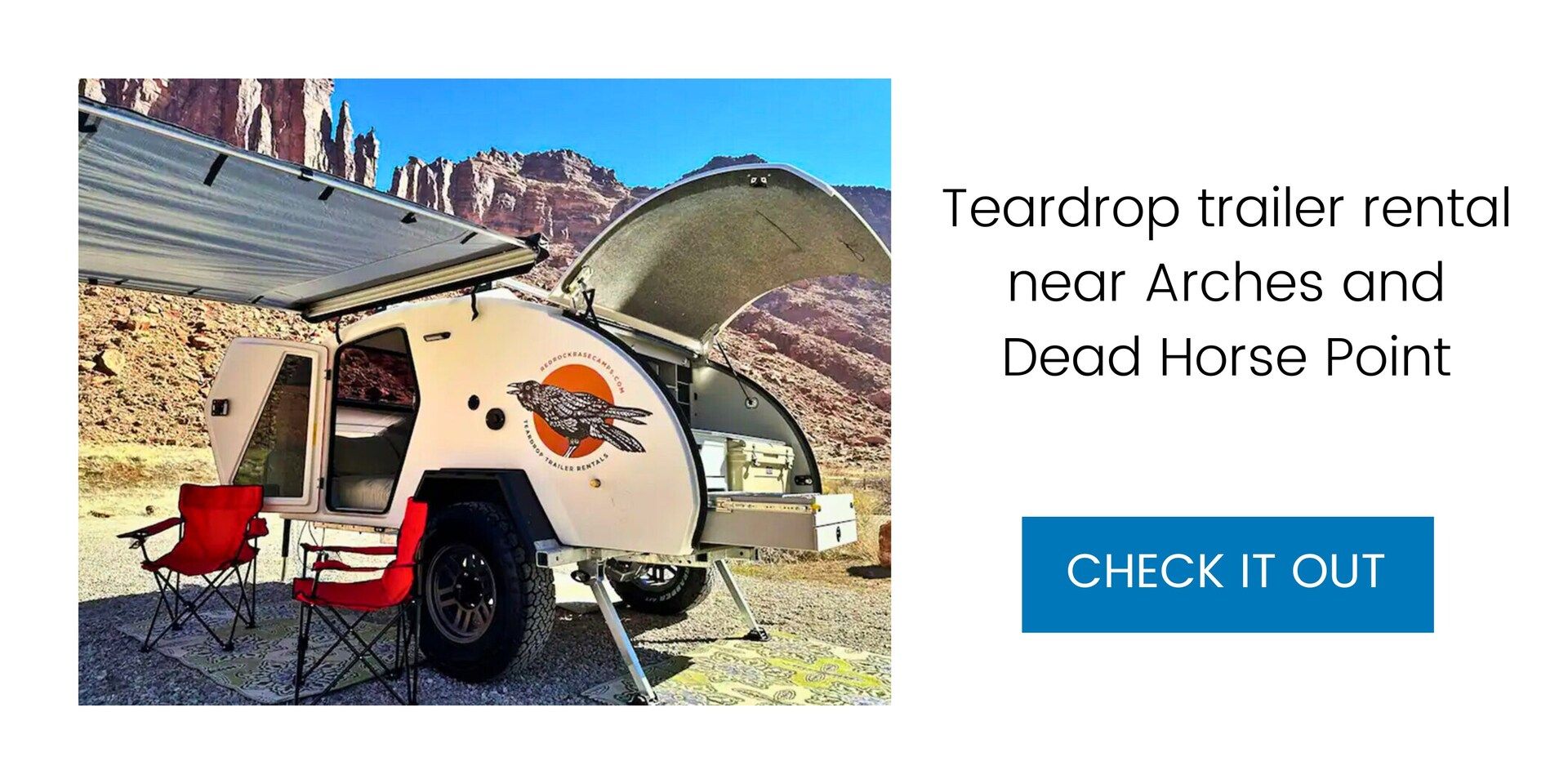 Teardrop trailer rental near Arches and Dead Horse Point