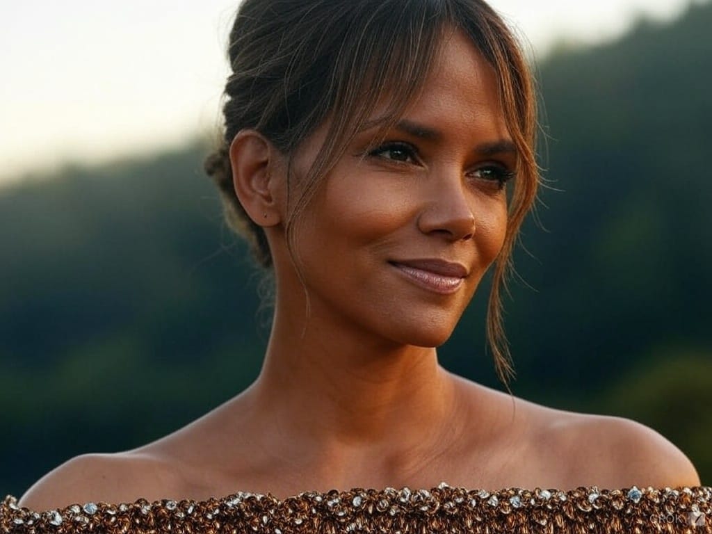 Halle Berry holding her Oscar for Best Actress in 2002 for her role in Monster's Ball, a historic win for Black women in Hollywood.