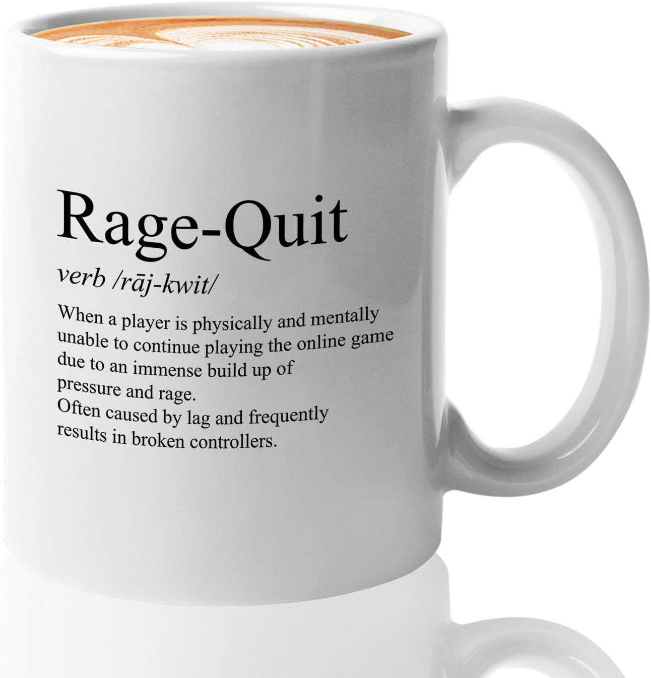 Rage Quit Mug – Chaotic Good Alt text: Humorous gamer mug featuring "Rage Quit" or "You Died" in a glitchy design, ideal for competitive players with a sense of humor.