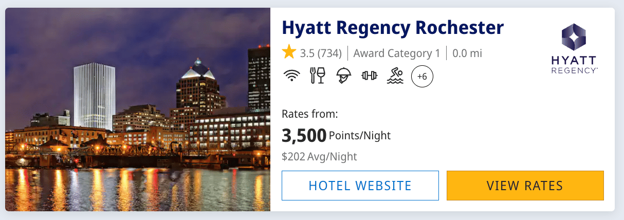 Hyatt Regency Rochester for 3,500 points