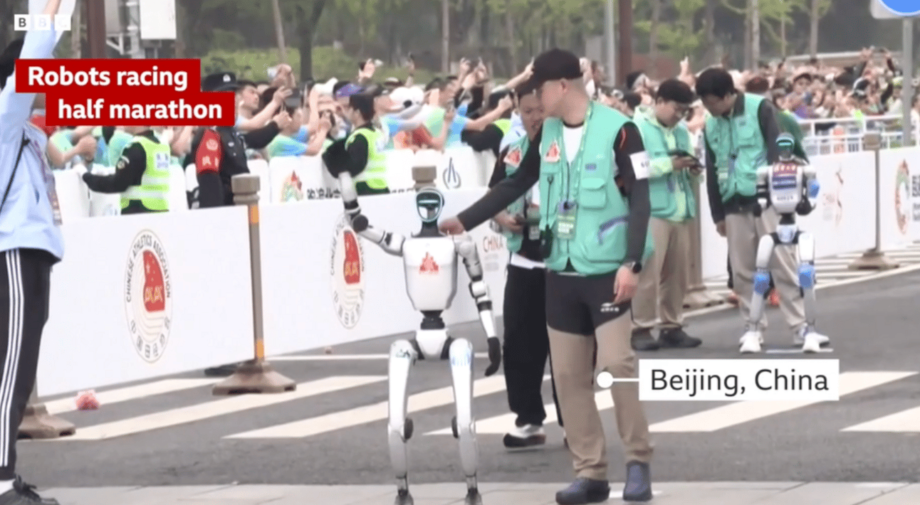 Robot races in China’s half marathon.