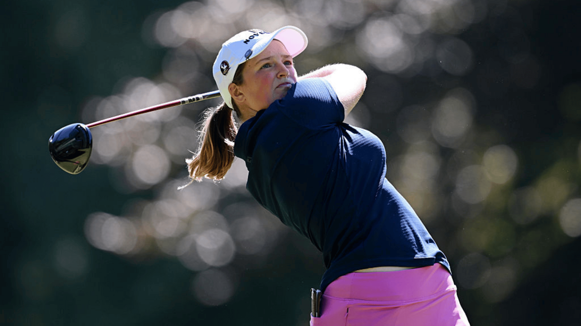 Lottie Woad of England tees off on the fourth hole during Round Three of The Amundi Evian Championship 