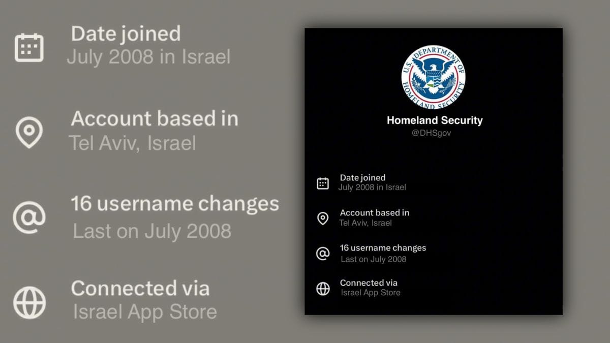 A X account appears to say that the date it joined the platform was July 2008 in Israel. The account also appears to be based in Tel Aviv, Israel, and connected via the Israel App Store.