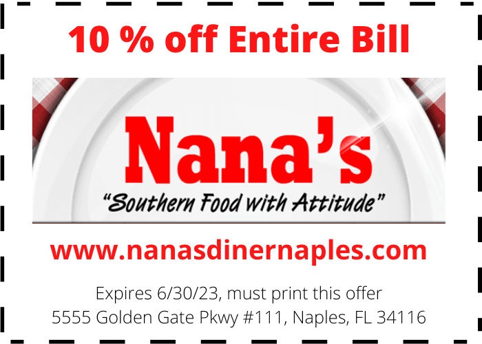 A coupon for nana 's diner naples