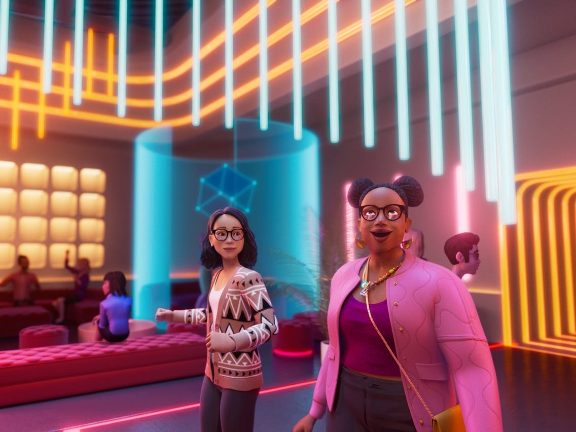 Two women in the metaverse