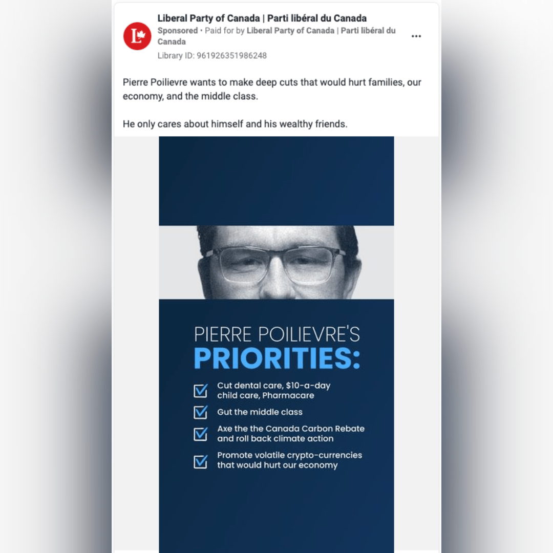 One of a series of ads being run by the Liberal Party