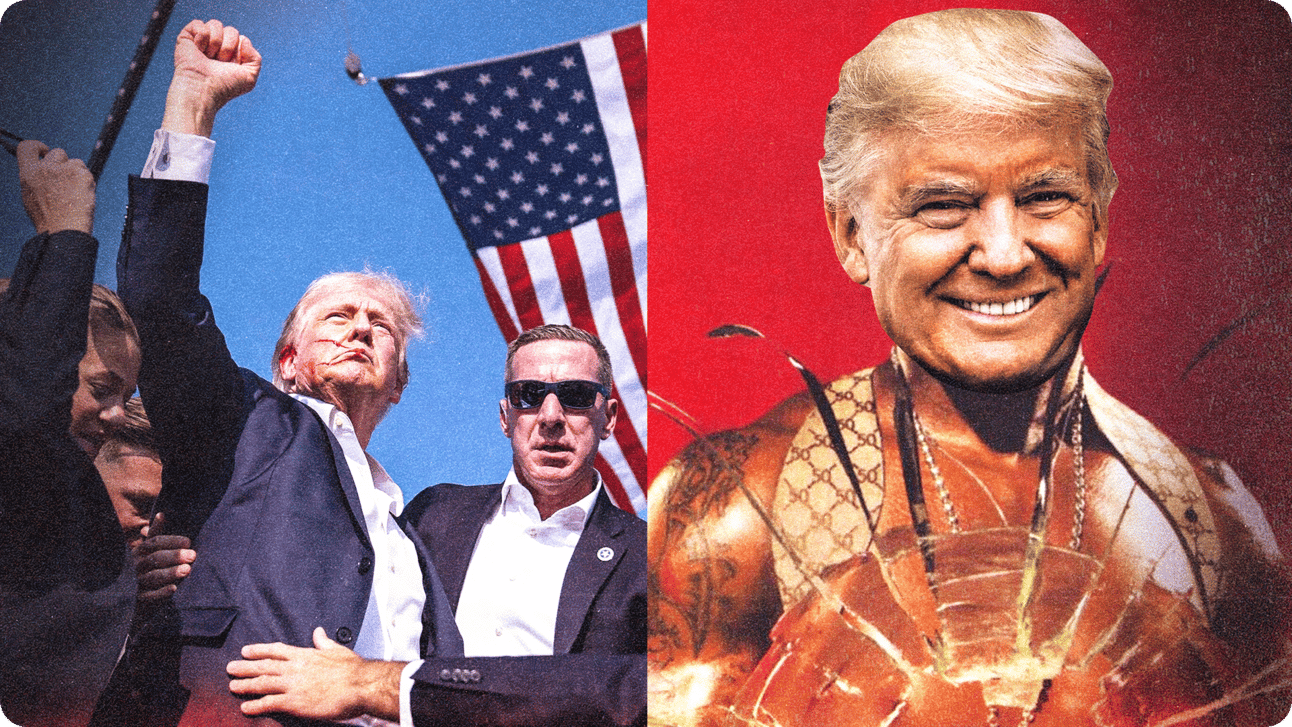 Trump photoshopped onto 50 Cent's album cover as a meme