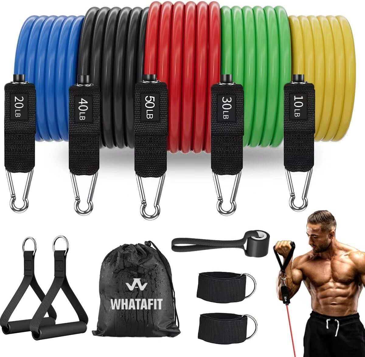 Adjustable Resistance Bands – Set of resistance bands with varying tension levels, ideal for strength training, physical therapy, or full-body home workouts.
