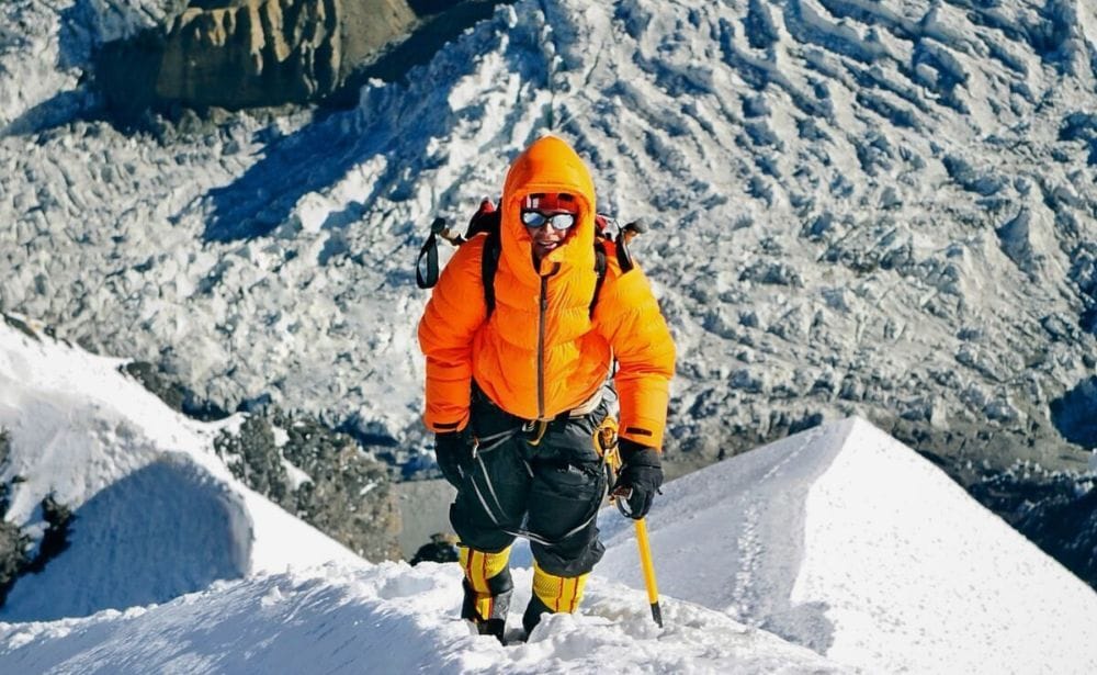 climber hiking Mount EverestE