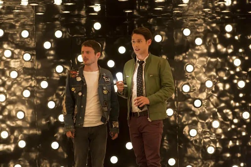 Elijah Wood as Todd Brotzman, Samuel Barnett as Dirk Gently - Dirk Gently's Holistic Detective Agency _ Season 1, Episode 4 - Photo Credit: Bettina Strauss/BBCA
