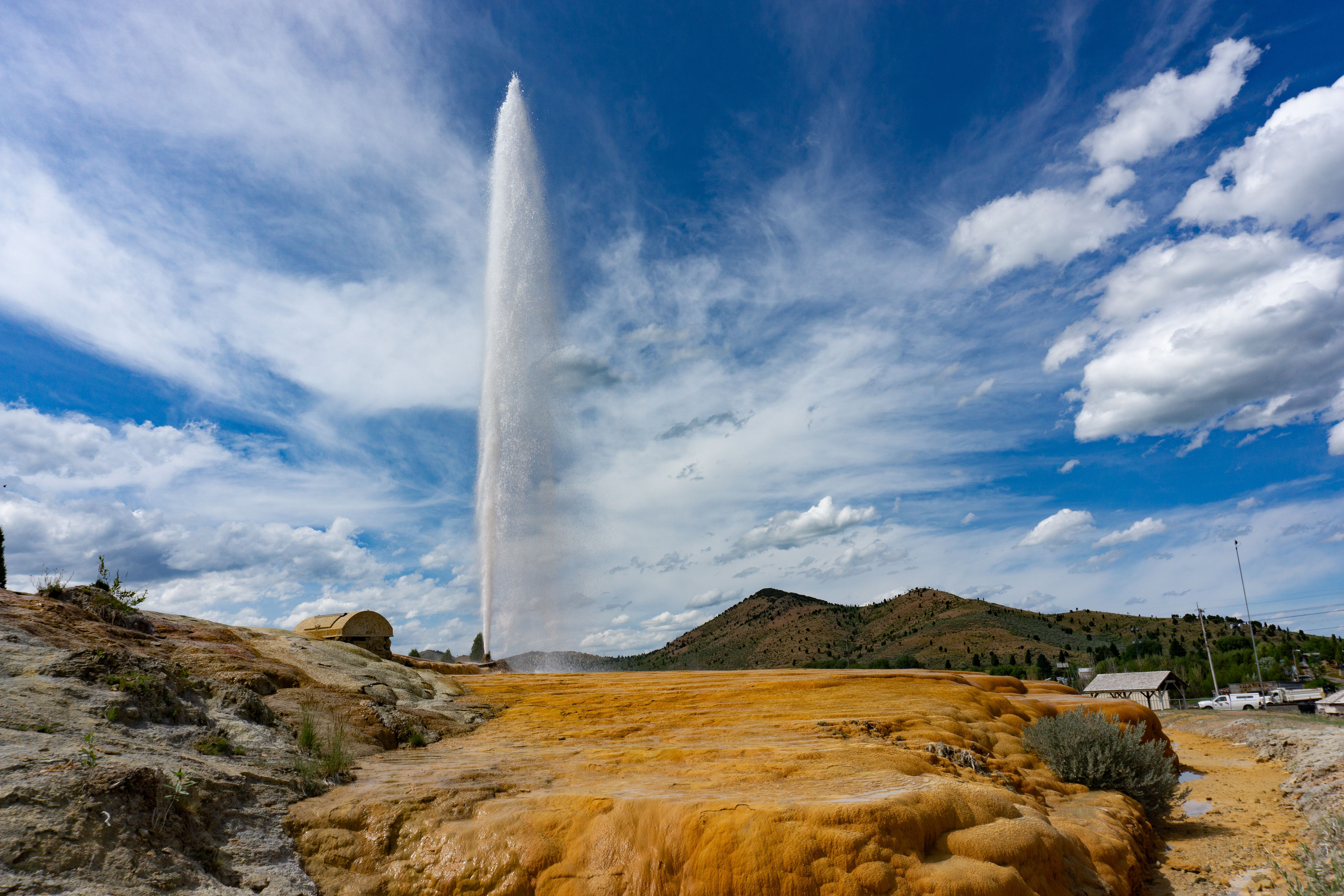 soda springs geyser launching water into air