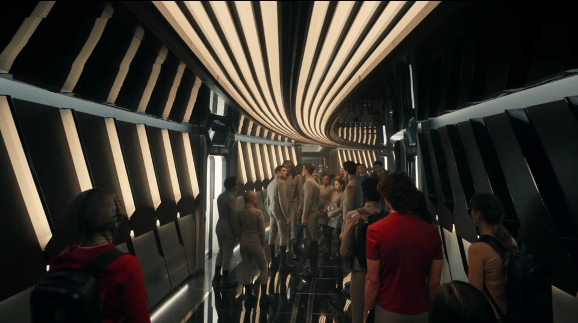 Darem and Caleb in a standoff as all the other students watch.