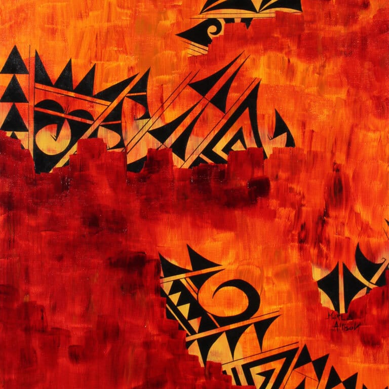 "Ancient Layers of the Earth' (detail), acrylic on canvas by Marla Allison.